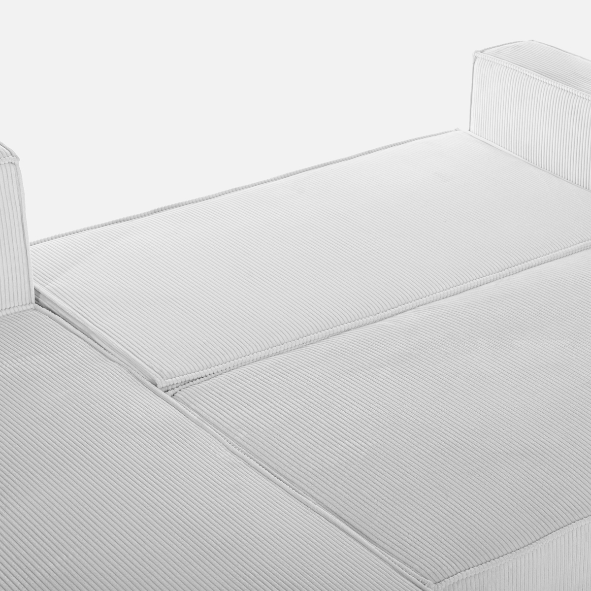 Ecksofa mit Halbinsel und ausziehbarem Bett in Rippenstoff Leka 