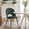 Chaise salle à manger cuisine moderne en velours rembourrée Zarda Modèle