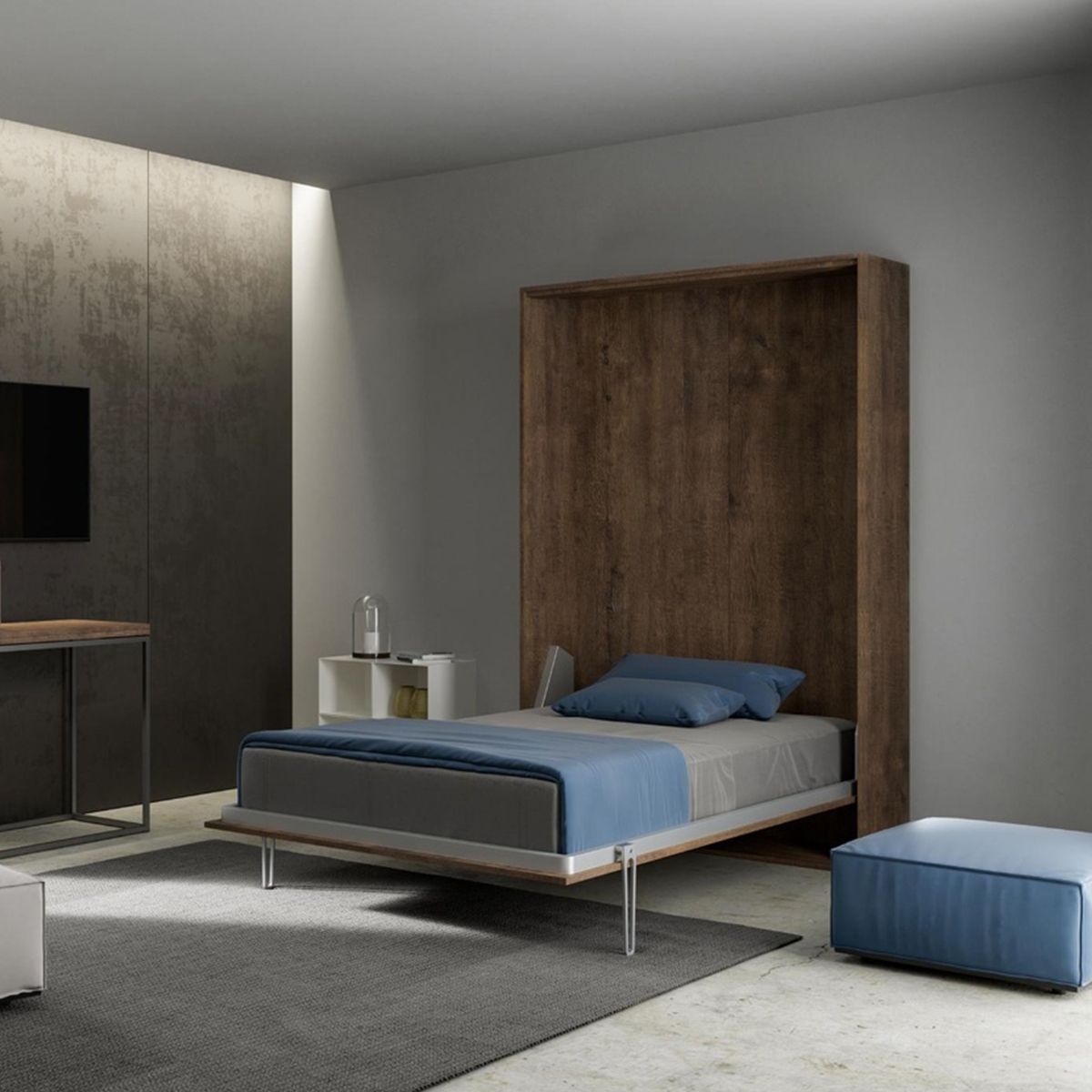 Letto francese 140x190cm a scomparsa verticale Kentaro Saldi