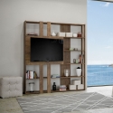 Moderne Bücherregal mit TV-Ständer, 6 Regalböden, 178x36x204, Kato L Verkauf