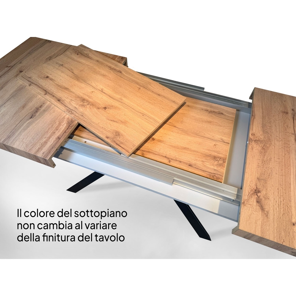 Table extensible moderne pieds croisés en bois 90x180-440 Volantis ...