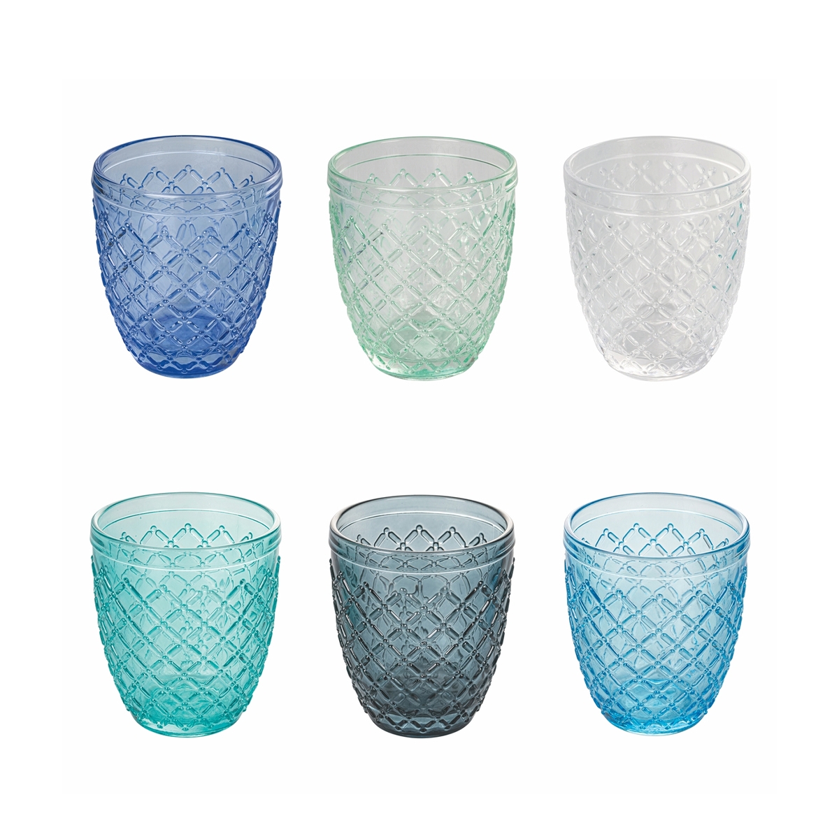 Villa D’Este Home Tivoli Castle Lot De 6 Verres à Eau Océan 275 Ml - Nuances De Bleu
