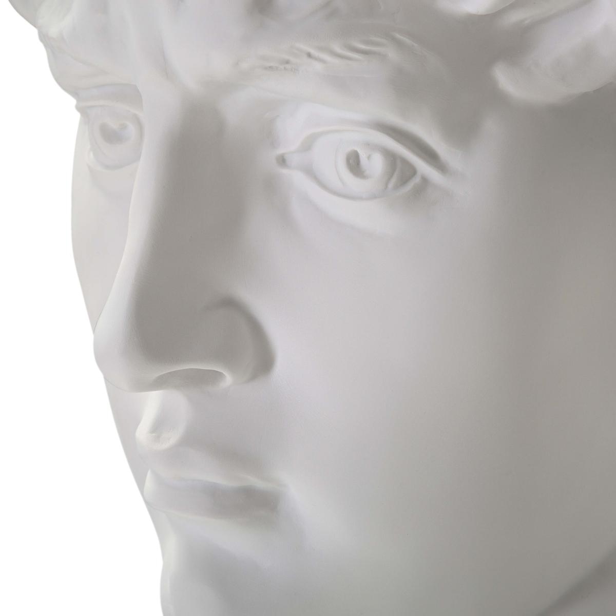 Escultura decorativa cabeza de hombre en resina 44x35,5x60 cm David Stock