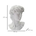 Escultura decorativa cabeza de hombre en resina 44x35,5x60 cm David 