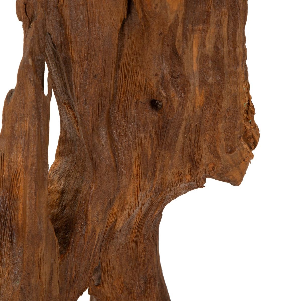 Escultura decorativa artesanal en madera de teca estilo étnico Rakat Descueto