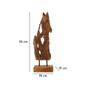 Handgefertigte dekorative Skulptur aus Teakholz im ethnischen Stil Rakat Modell