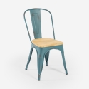 Chaise industrielle métallique vintage avec plateau en bois ancien Steel Old Wood Top Light. Catalogue