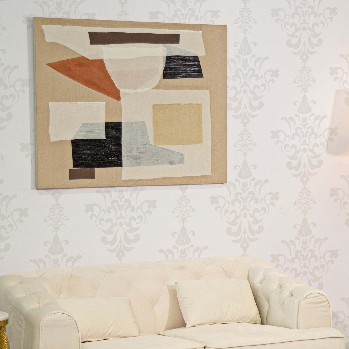 Tableau peinture abstraite sur toile style boho chic 100x80 cm Seyla Vente