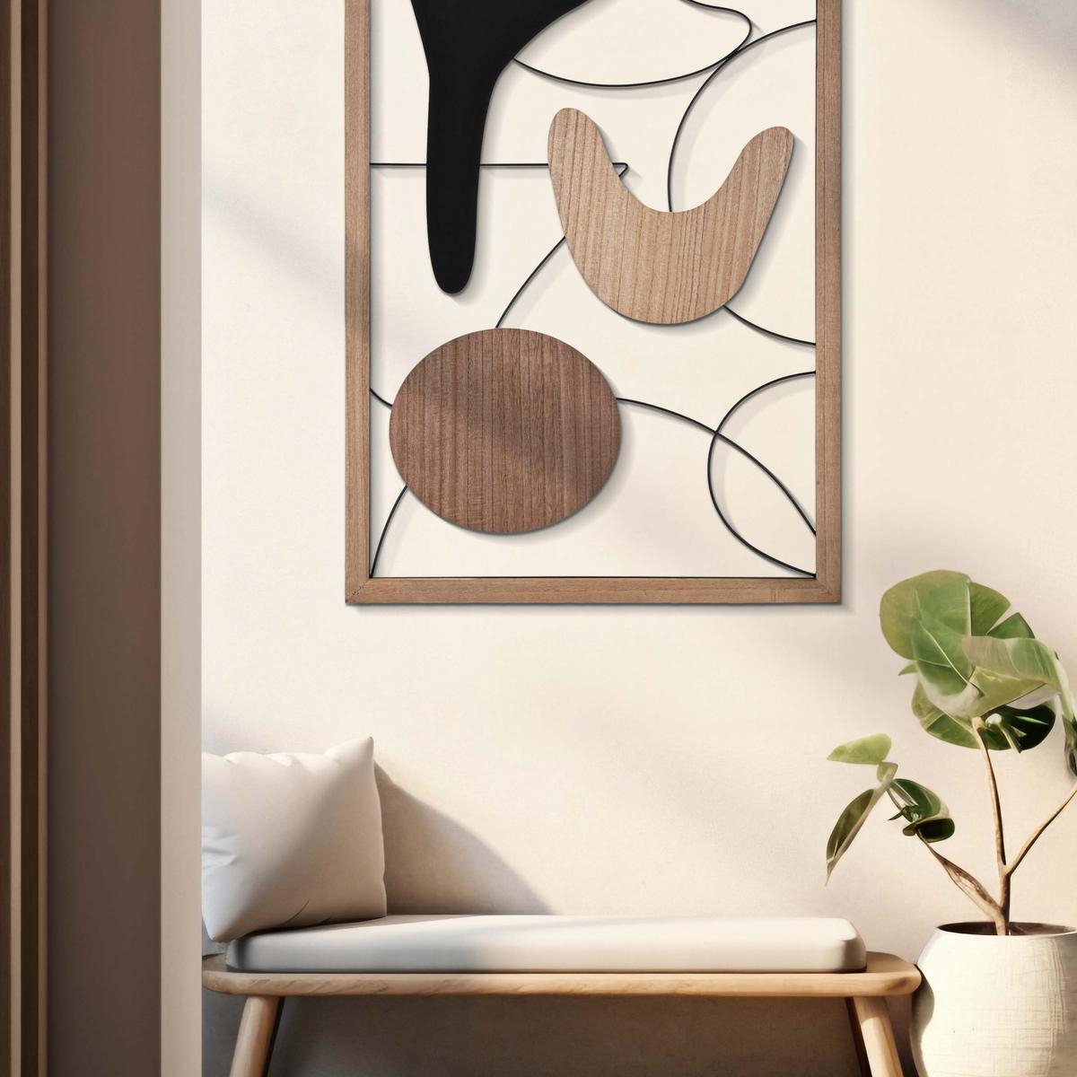 Moderner 3D-Dekopanel aus Holz und Metall für die Wand Astroy Verkauf