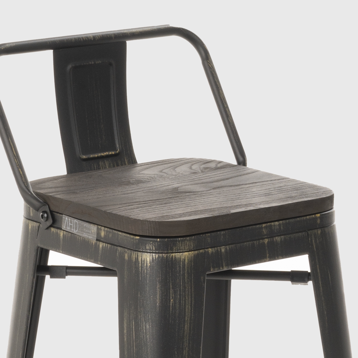 Barhocker aus metall holz im vintage-industrie-stil Brush Top 