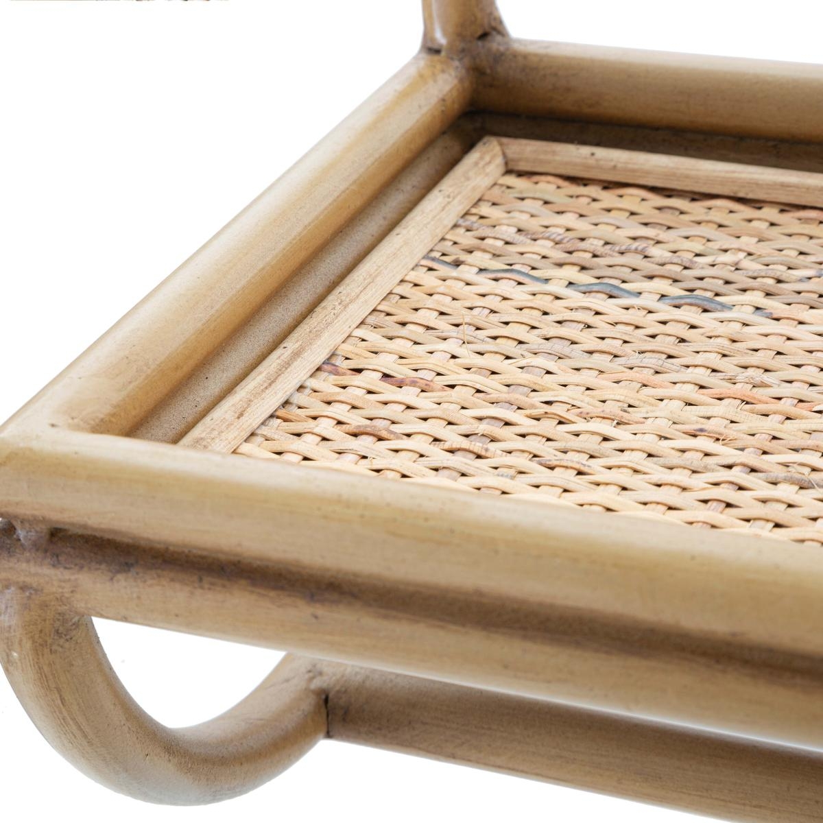 Wandregal aus Metall und Rattan mit Kleiderstange Panama Lagerbestand