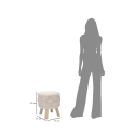 Runder, gepolsterter Hocker aus Stoff mit Holzbeinen Damasco Auswahl