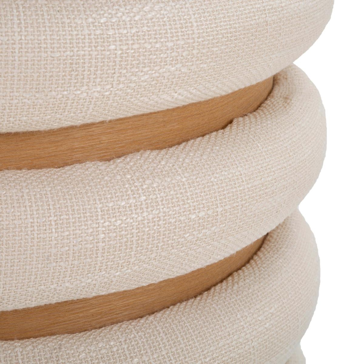 Pouf de rangement rond en bois et tissu boho chic Damasco Line Catalogue