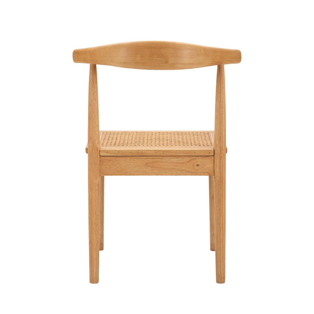 Set aus 2 Küchenstühlen aus Holz mit geflochtener Rattansitzfläche Japan Sales
