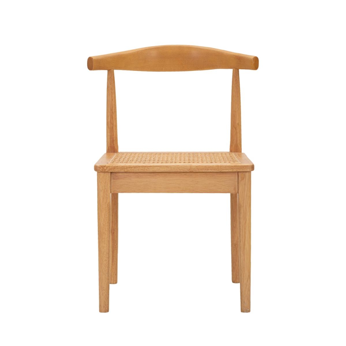 Set aus 2 Küchenstühlen aus Holz mit geflochtener Rattansitzfläche Japan Angebot