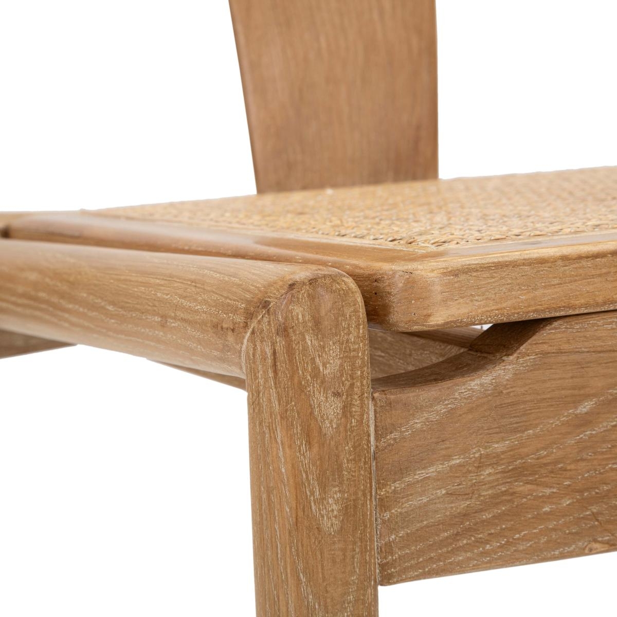 2er-Set Küchenstühle aus Holz mit geflochtener Rattan-Rückenlehne Japan Lagerbestand
