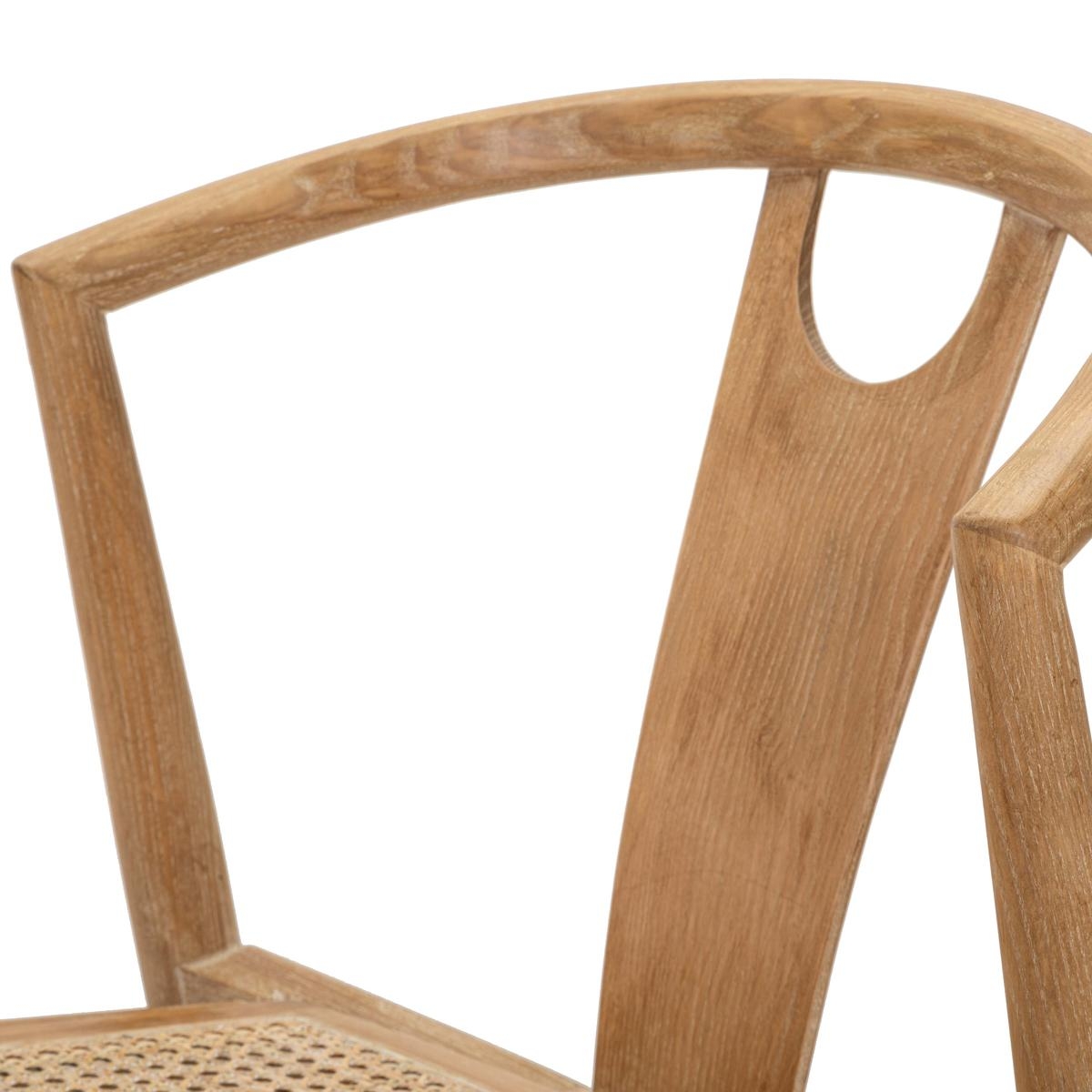 2er-Set Küchenstühle aus Holz mit geflochtener Rattan-Rückenlehne Japan Auswahl