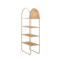 Libreria a parete in metallo e rattan 4 scaffali Panama Round Saldi
