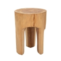 Taburete artesanal de madera de teca estilo étnico Stold Promoción