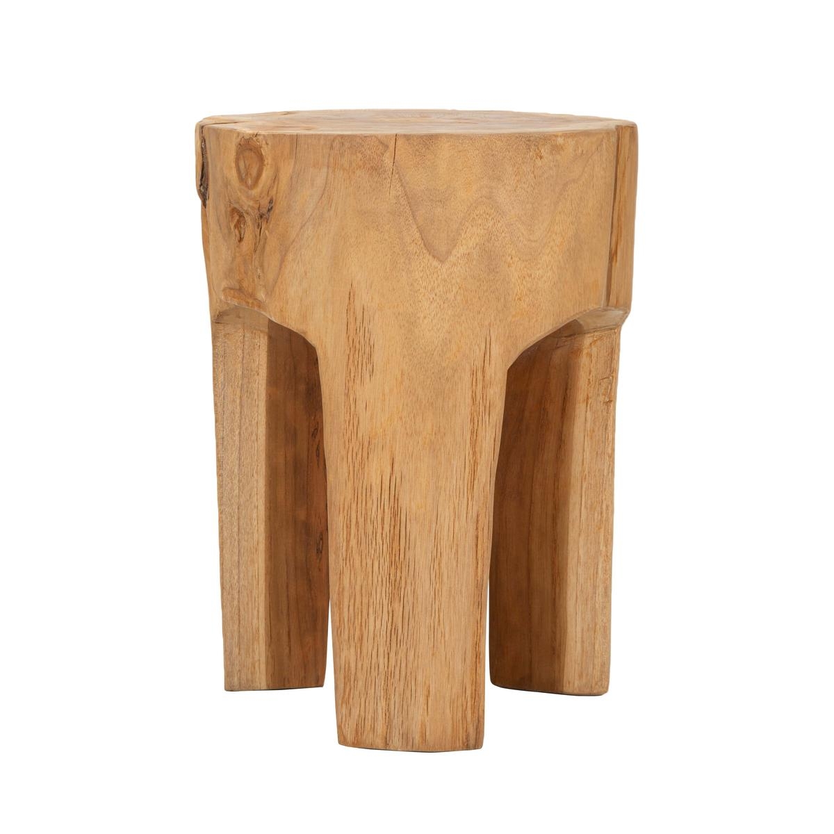 Taburete artesanal de madera de teca estilo étnico Stold Oferta
