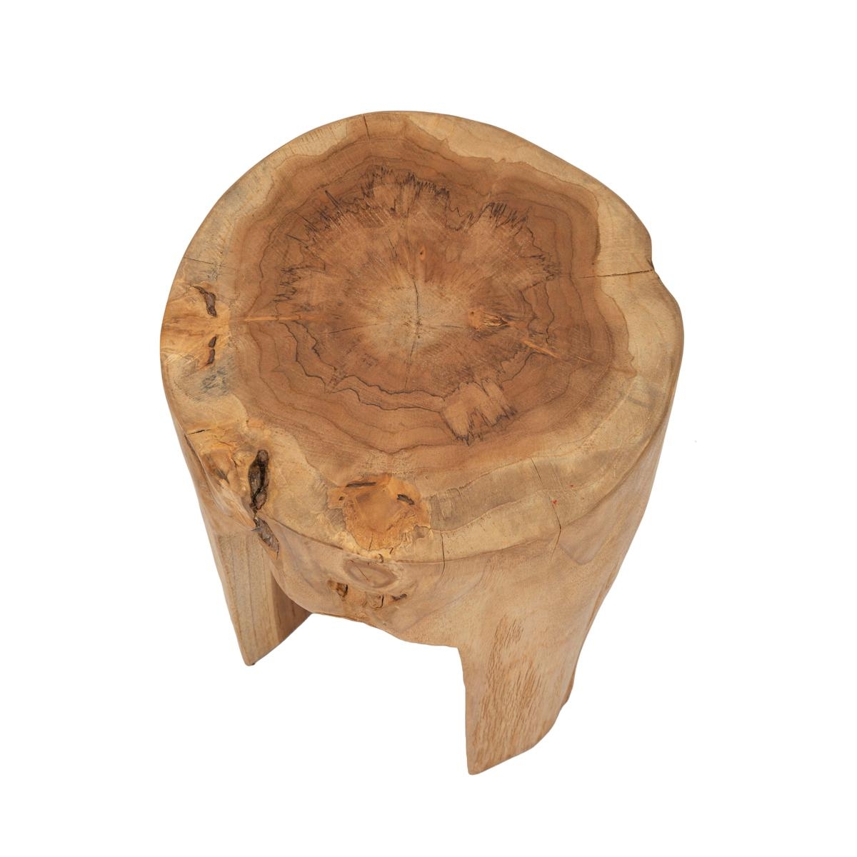 Taburete artesanal de madera de teca estilo étnico Stold Rebajas
