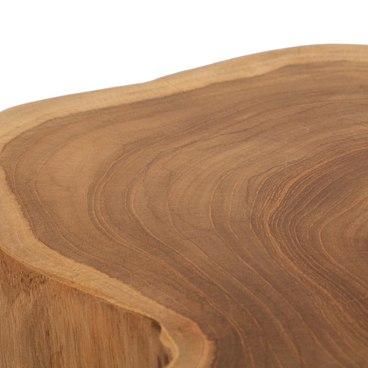 Taburete artesanal de madera de teca natural estilo étnico Budut Rebajas