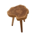 Taburete artesanal de madera de teca natural estilo étnico Budut Stock