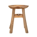 Taburete de madera de teca diseño natural étnico Sel Slim Oferta