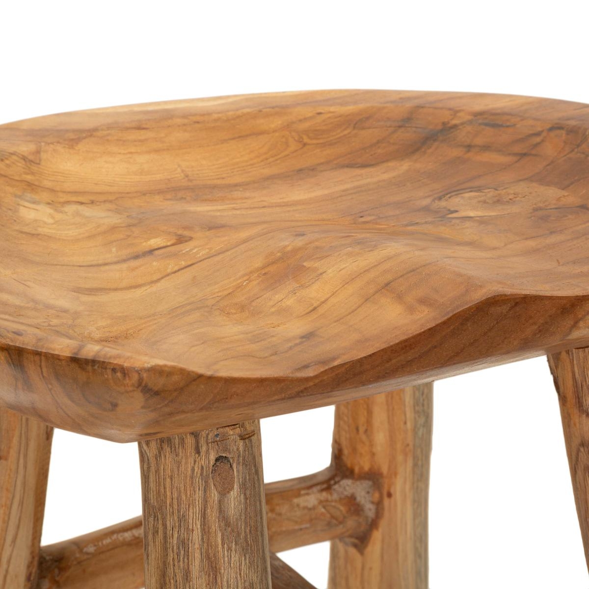 Barhocker aus Teakholz, naturbelassen, ethnisches Design, Sel Slim Katalog
