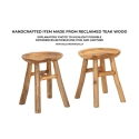 Taburete de madera de teca diseño natural étnico Sel Slim Medidas