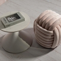 Pouf design tressé rembourré en velours style moderne Softy Remises