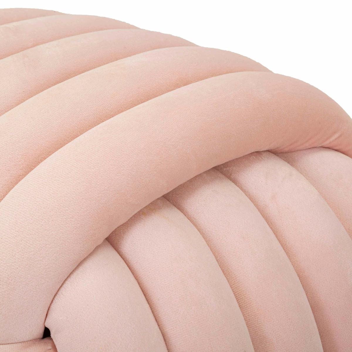 Pouf design intrecciato imbottito in velluto stile moderno Softy 