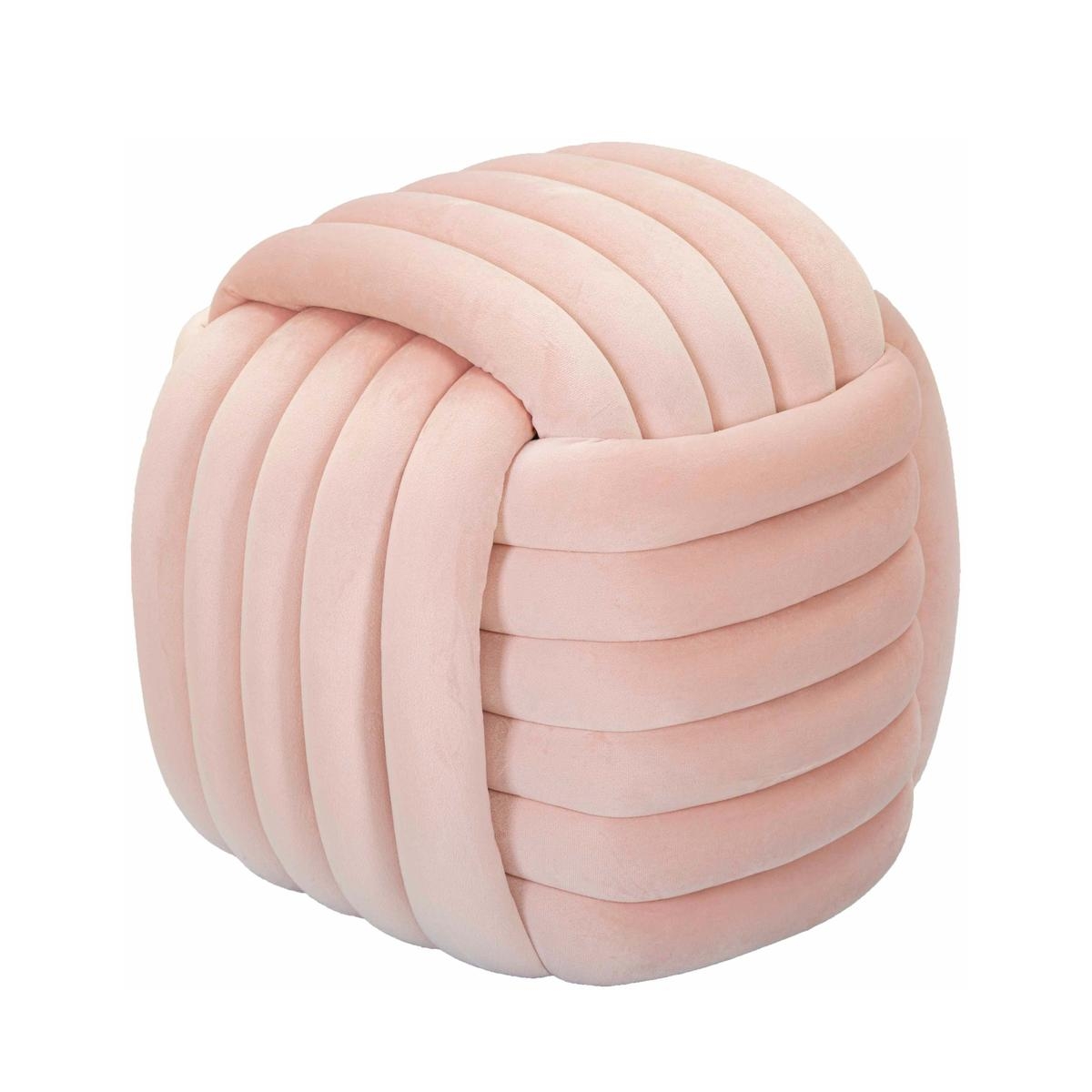 Pouf design intrecciato imbottito in velluto stile moderno Softy 