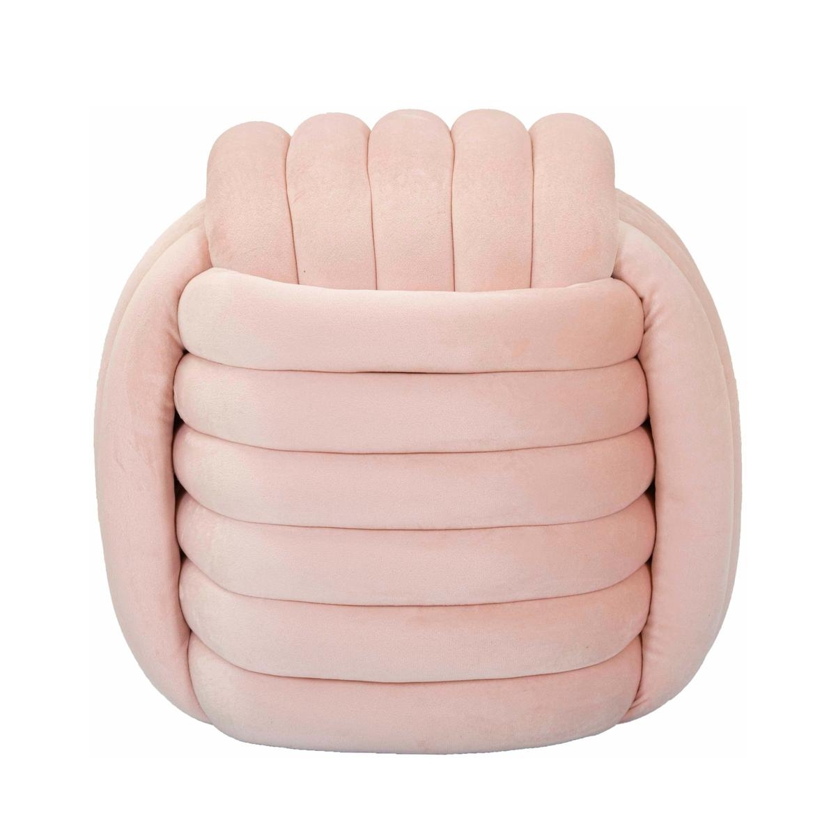 Pouf design intrecciato imbottito in velluto stile moderno Softy Acquisto
