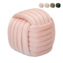 Pouf design intrecciato imbottito in velluto stile moderno Softy Offerta