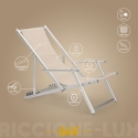 2 Tumbonas mar playa reposabrazos aluminio plegable Riccione Gold Lux 