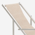 2er Set Strandliegen Liegestühle Sonnenliegen mit Armlehnen aus Aluminium Riccione Gold Lux 