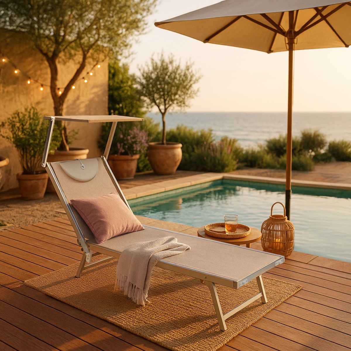 20er Set Liegestühle Strandliegen Sonnenliegen aus Aluminium Santorini Preis