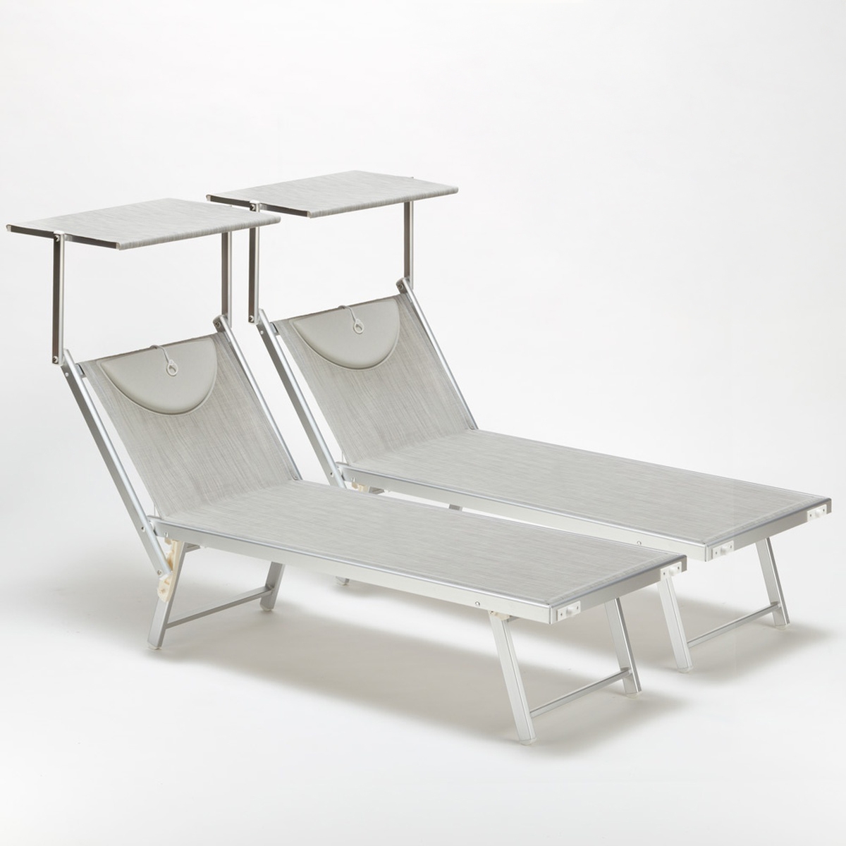 2er Set Liegestühle Strandliegen Sonnenliegen aus Aluminum Santorini 