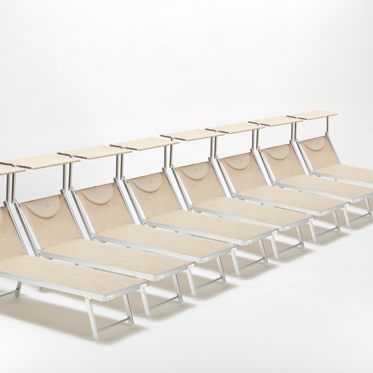 20er Set Liegestühle Strandliegen Sonnenliegen aus Aluminium Santorini 