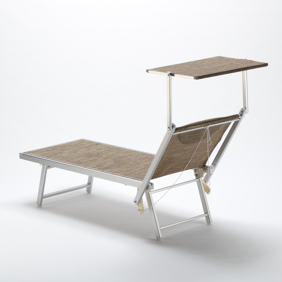 2er Set Liegestühle Strandliegen Sonnenliegen aus Aluminium für den Strand Santorini Limited Edition 