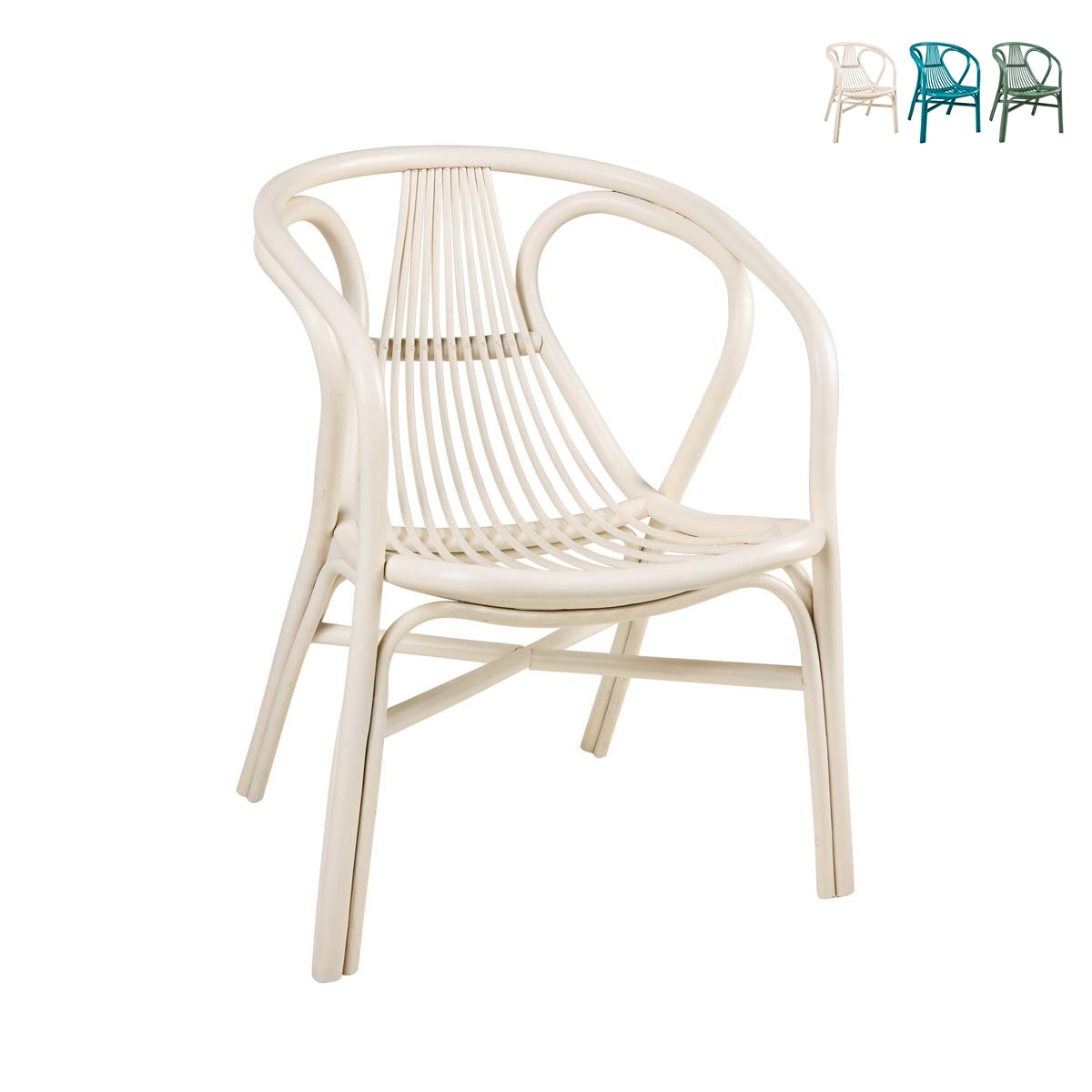Vintage-Rattan-Sessel für drinnen und draußen Les Bateaux Rabatte