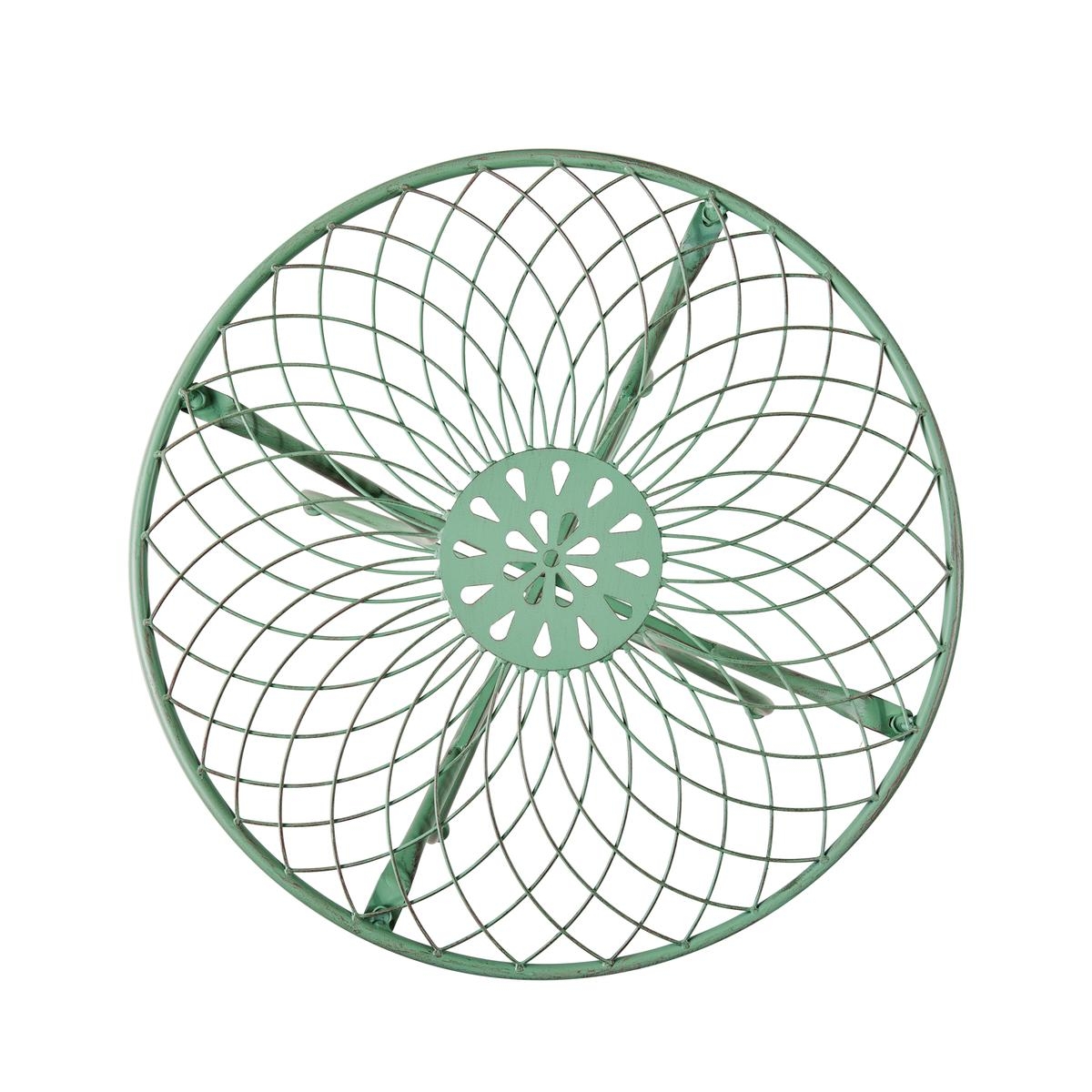 Juego bistró para exterior mesa y 2 sillas plegables de hierro verde Isabelle Oferta