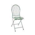 Juego bistró para exterior mesa y 2 sillas plegables de hierro verde Isabelle Rebajas