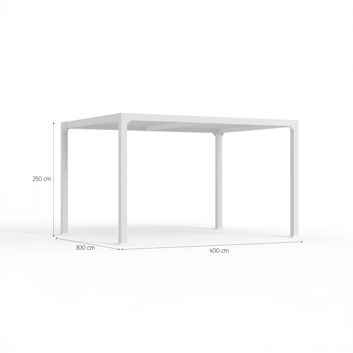 Pergola bioclimatique manuelle de jardin en aluminium 3x4m Trinidad 