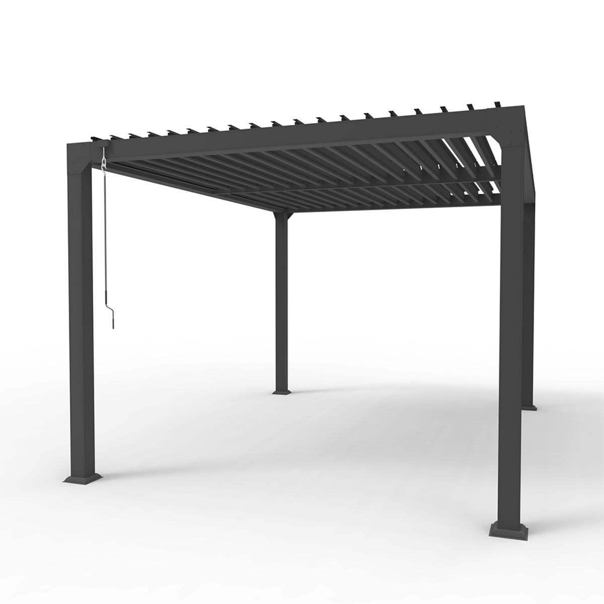Pergola bioclimatique manuelle de jardin en aluminium 3x4m Trinidad Dimensions