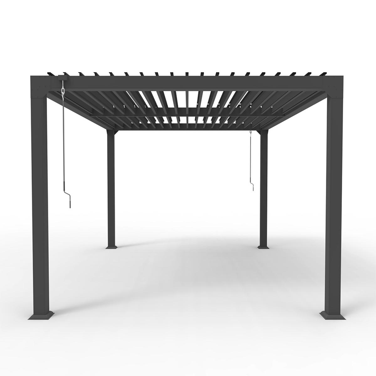 Pergola bioclimatique manuelle de jardin en aluminium 3x4m Trinidad 
