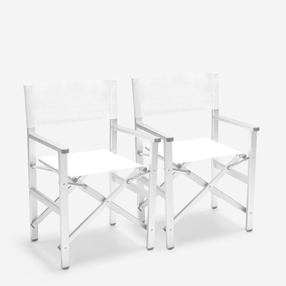 2er Set klappbare Strandstühle Klappstühle aus Aluminium Regista Gold