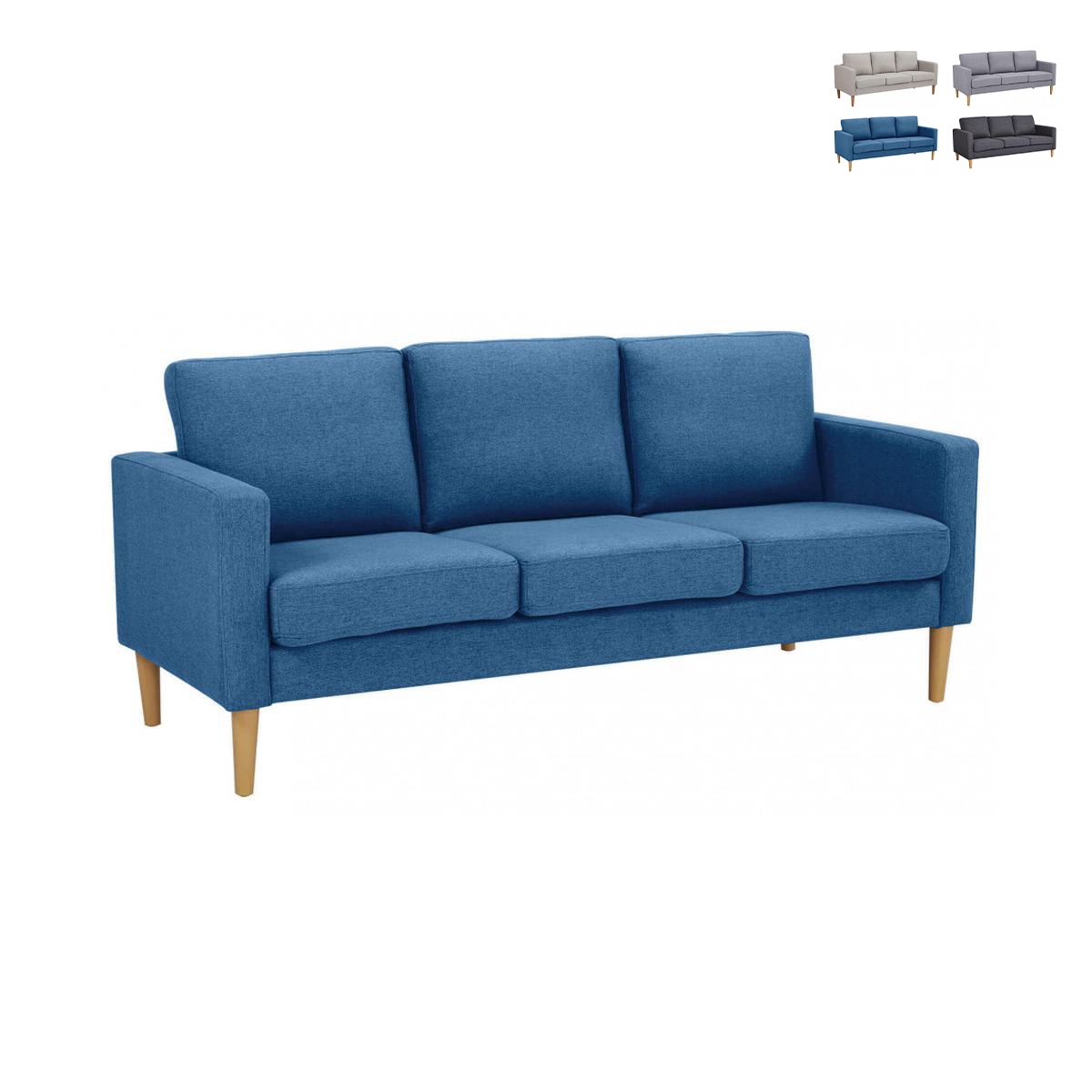 Sofá moderno de 3 plazas con patas efecto madera Ramsey Oferta
