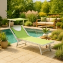Bain de soleil de jardin transat professionnel en aluminium piscine Italia 